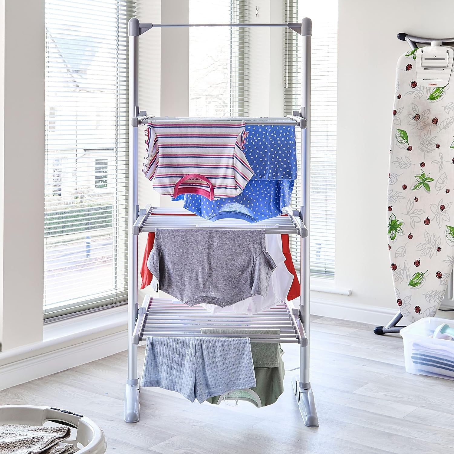 Heated Clothes Airer 3 Tier Electric Folding Indoor Drying Rack 36 Rails