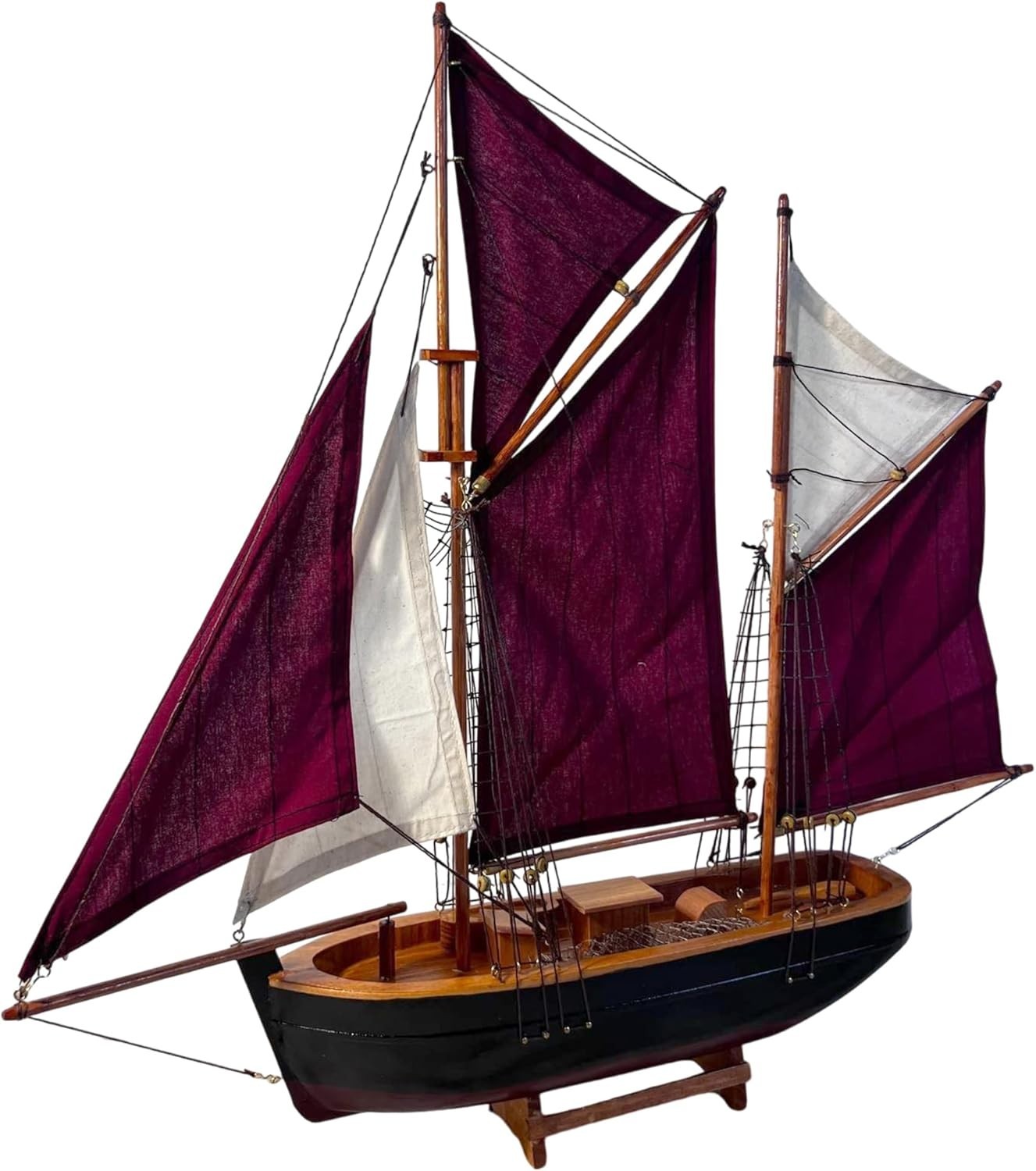 Brixham Trawler Model Yacht 55cm Sailing Boat Decor | Wooden Fishing Ship