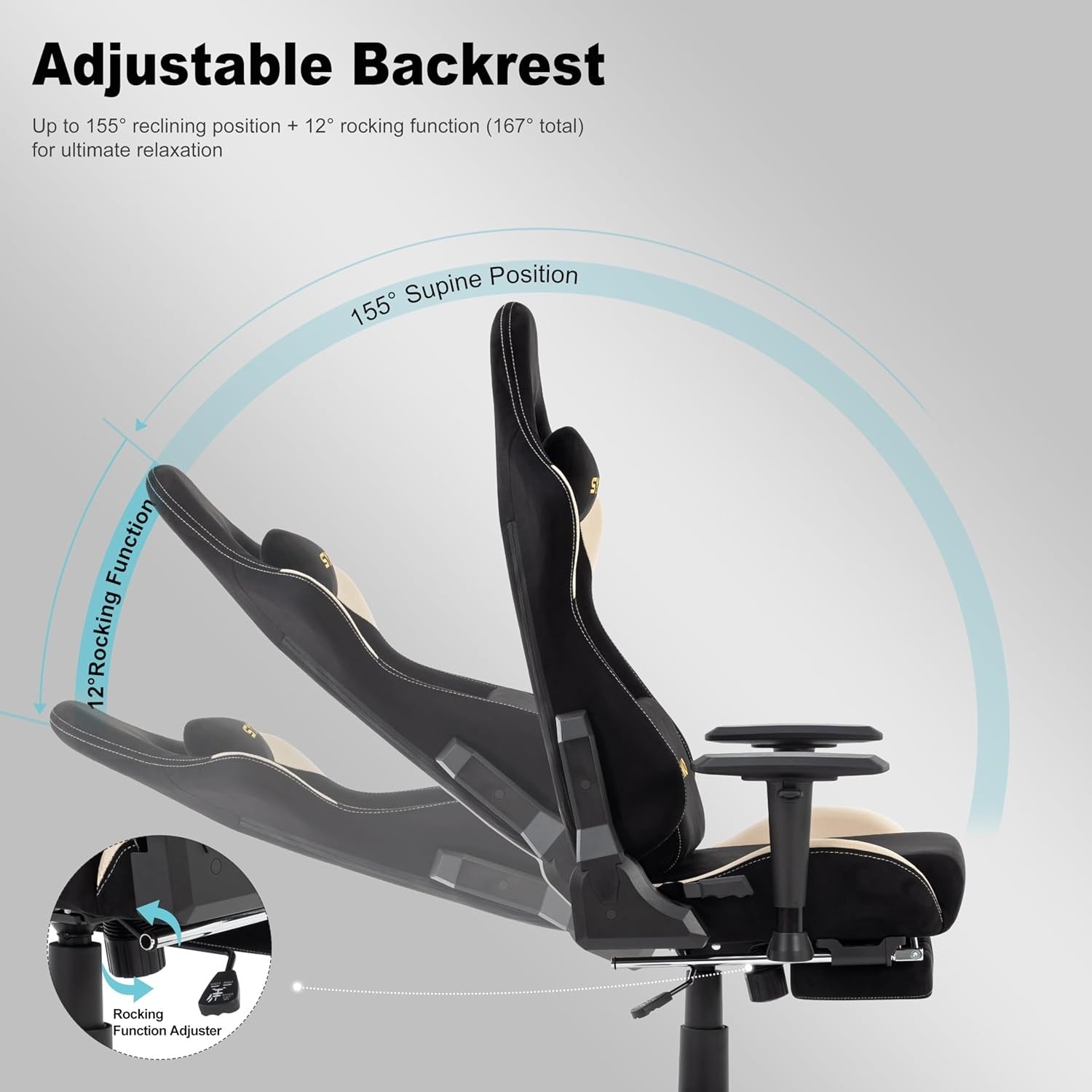 Ergonomic Gaming Chair with Footrest & Headrest – Adjustable PC Seat