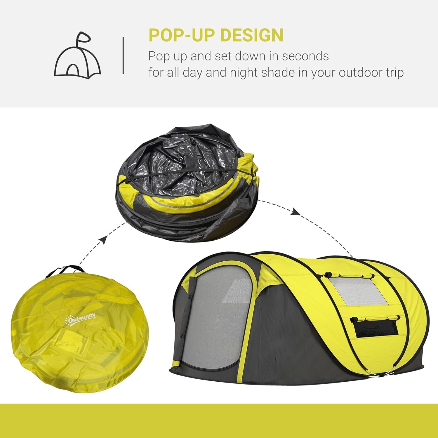 4 Person Pop Up Camping Tent Waterproof Family Festival Shelter