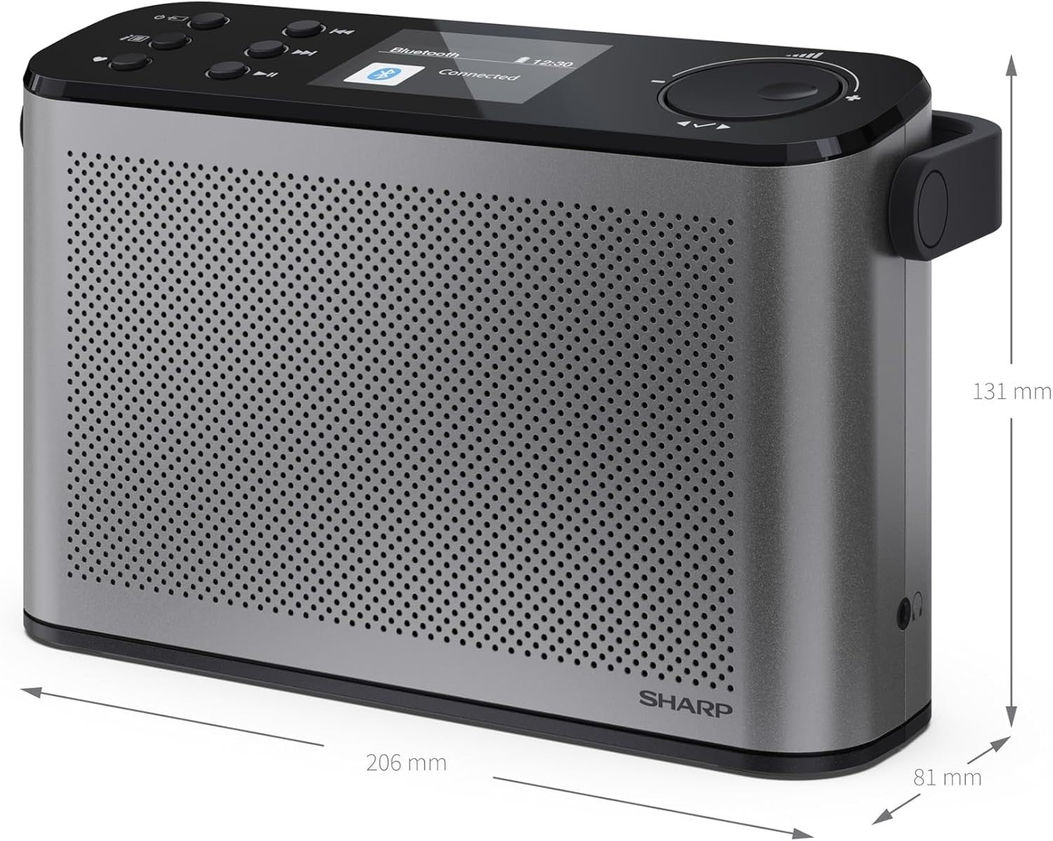 Portable DAB+/FM Stereo Digital Radio Bluetooth 5.3 USB Storm Grey