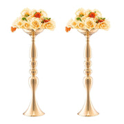 Gold Wedding Flower Stand 50cm Tall Metal Centerpiece Vase Event Decor