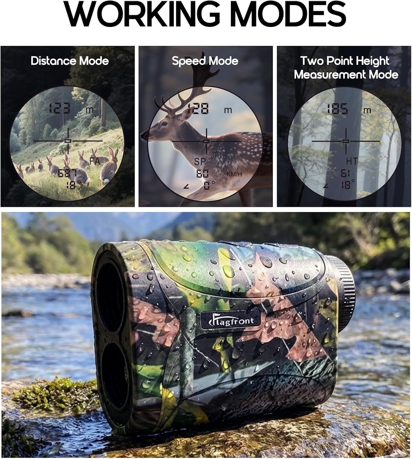 Hunting Laser Range Finder 1200Y 6X Waterproof Angle Distance