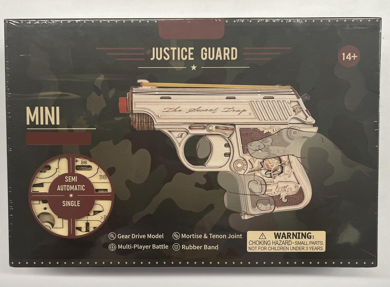 Wooden Rubber Band Gun Kit for Teens Adults – DIY Puzzle Toy Gift Set