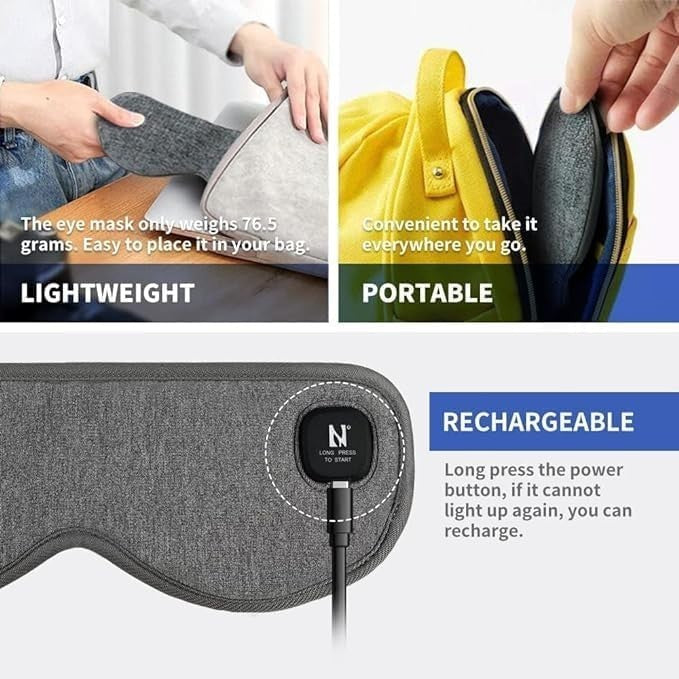 Cordless Heated Eye Mask Moist Heat Dry Eye Relief Compress
