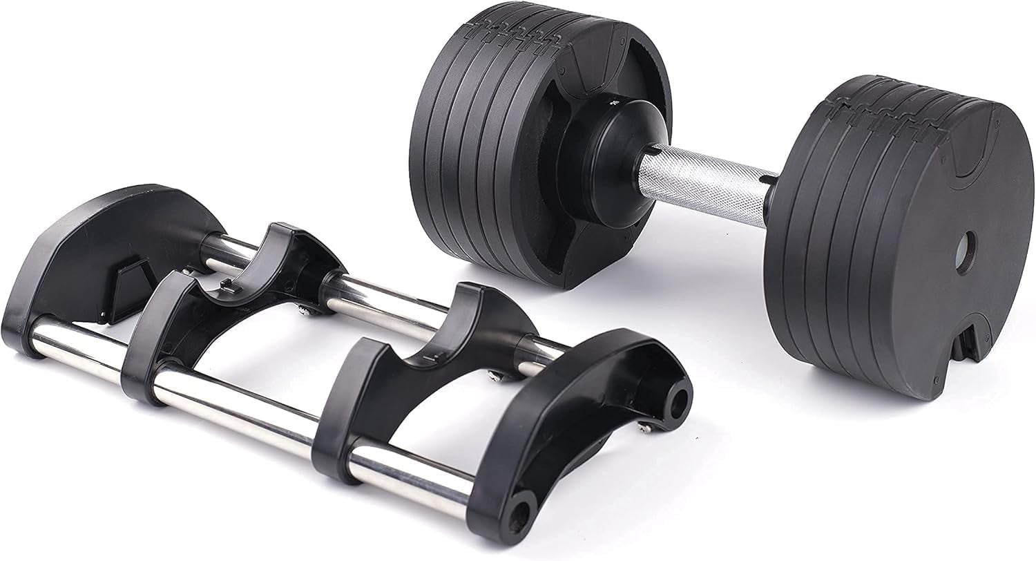 20KG Adjustable Dumbbells Pair Easy Lock Anti-Slip Home Gym Strength