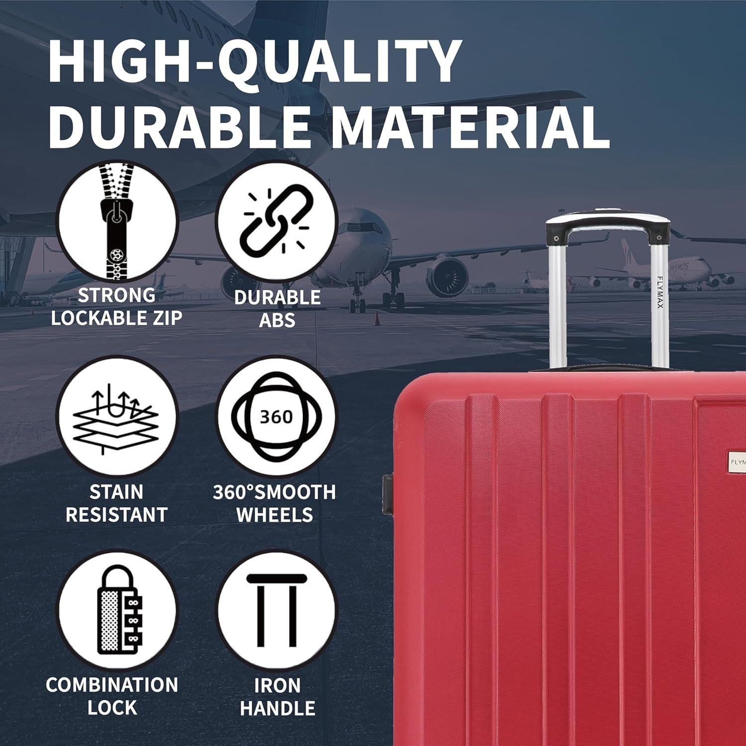 24 Inch Medium Hold Suitcase Ultra Light ABS Hard Shell 4 Wheel Spinner