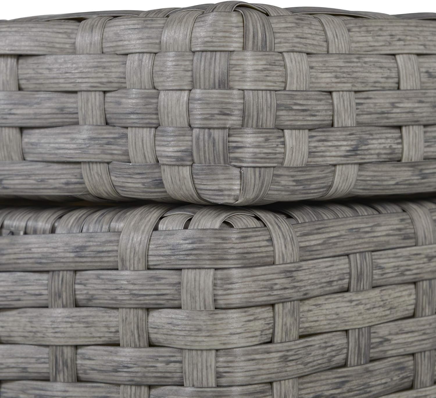 4-Piece Outdoor Rattan Sofa Set with Storage Table & Cushions Grey