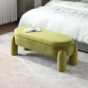 chairus Upholstered Storage Ottoman Velvet Window Bench, Green