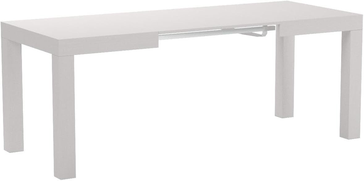 Extendable Ashwood White Dining Table 8 Seater Wood Modern SpaceSaving 120-200cm
