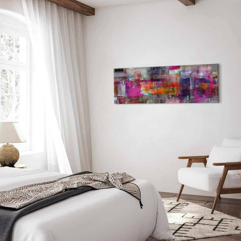 Large Purple Pink Orange Abstract Canvas Wall Art XXL Decor