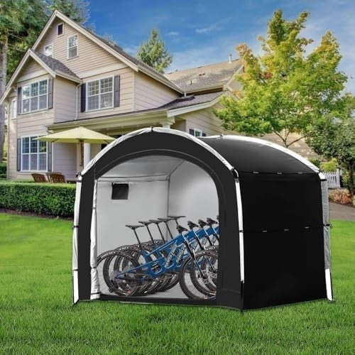Portable Bike Storage Shed Tent Waterproof for 2-4 Bikes Outdoor