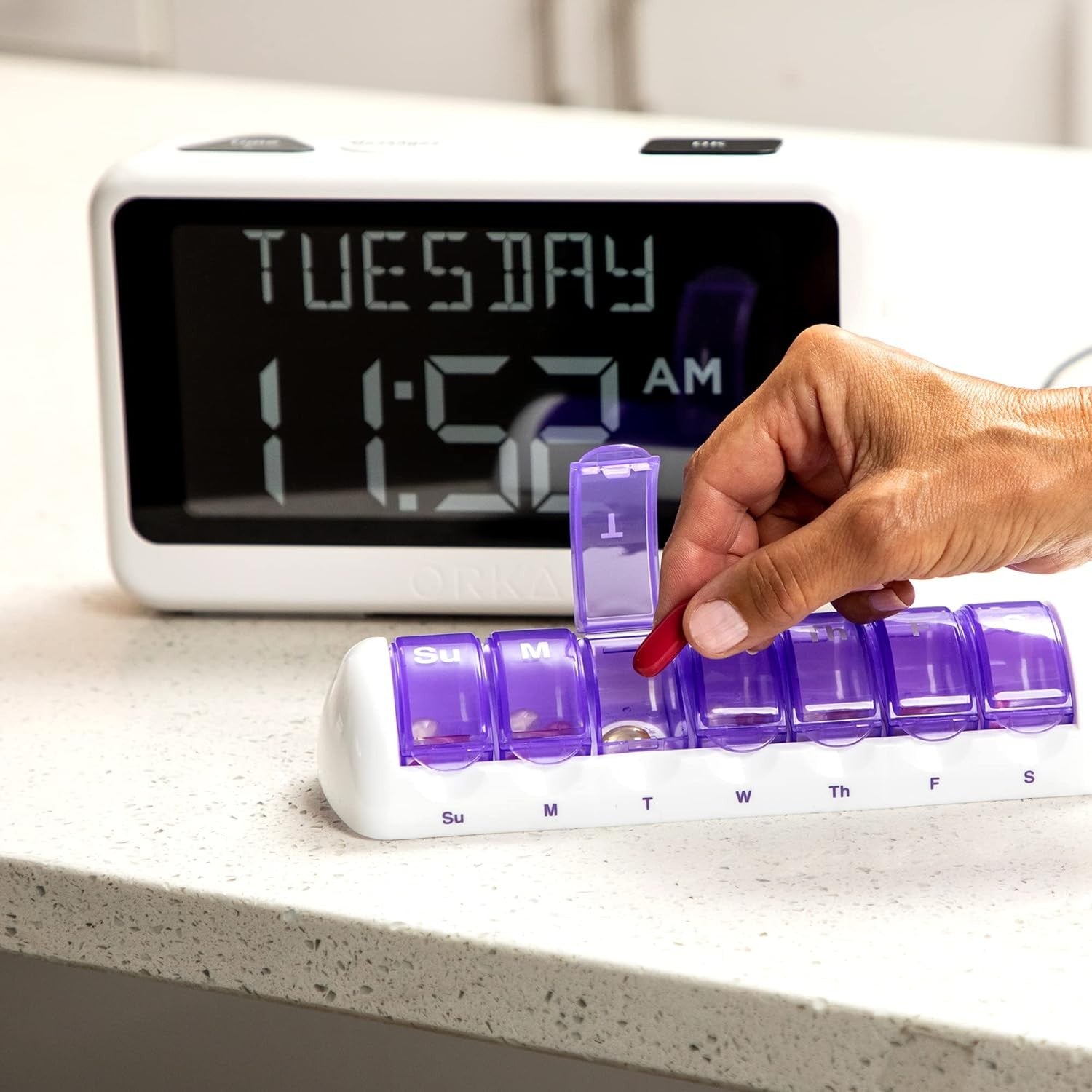 Talking Alarm Clock Voice Medication Reminder Large Display Dementia