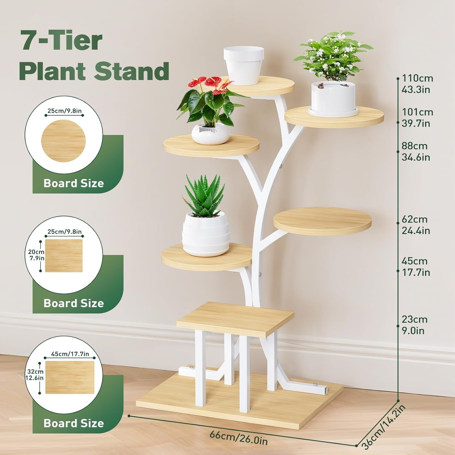 7 Tier Plant Stand with Grow Lights Indoor Metal Flower Shelf Rack for Home Deco