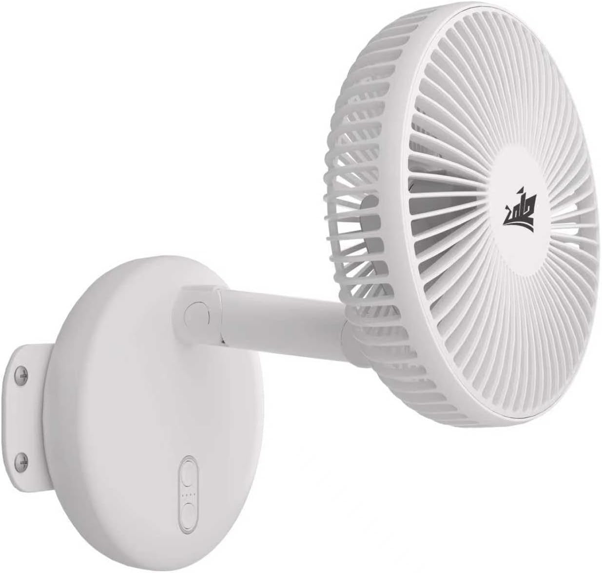 12V Wall Mount Fan – 180° Foldable Dual Power Fan with LED Light for RV & Boat
