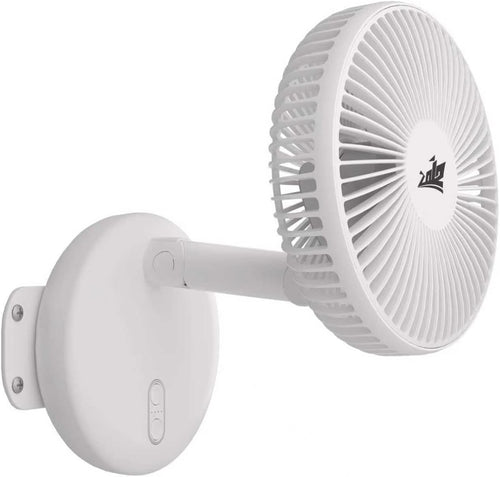 12V Wall Mount Fan – 180° Foldable Dual Power Fan with LED Light for RV & Boat