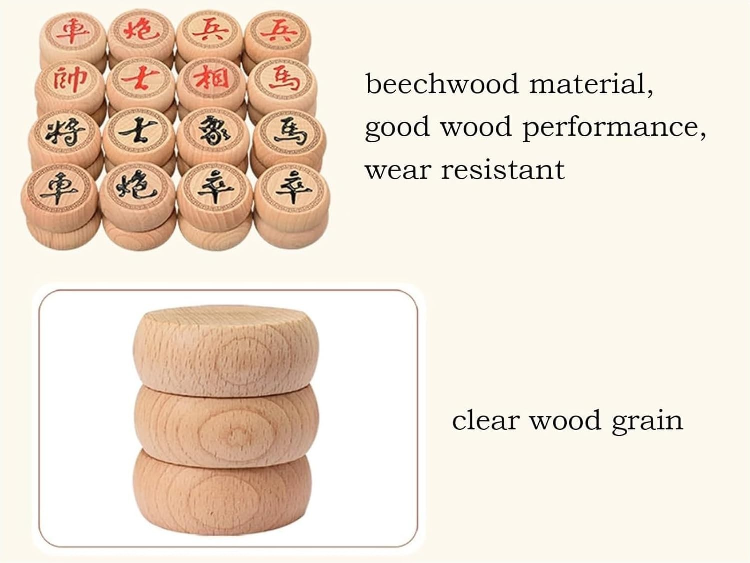 Mini Beechwood Xiangqi Travel Chess Set Leather Board Gift Box