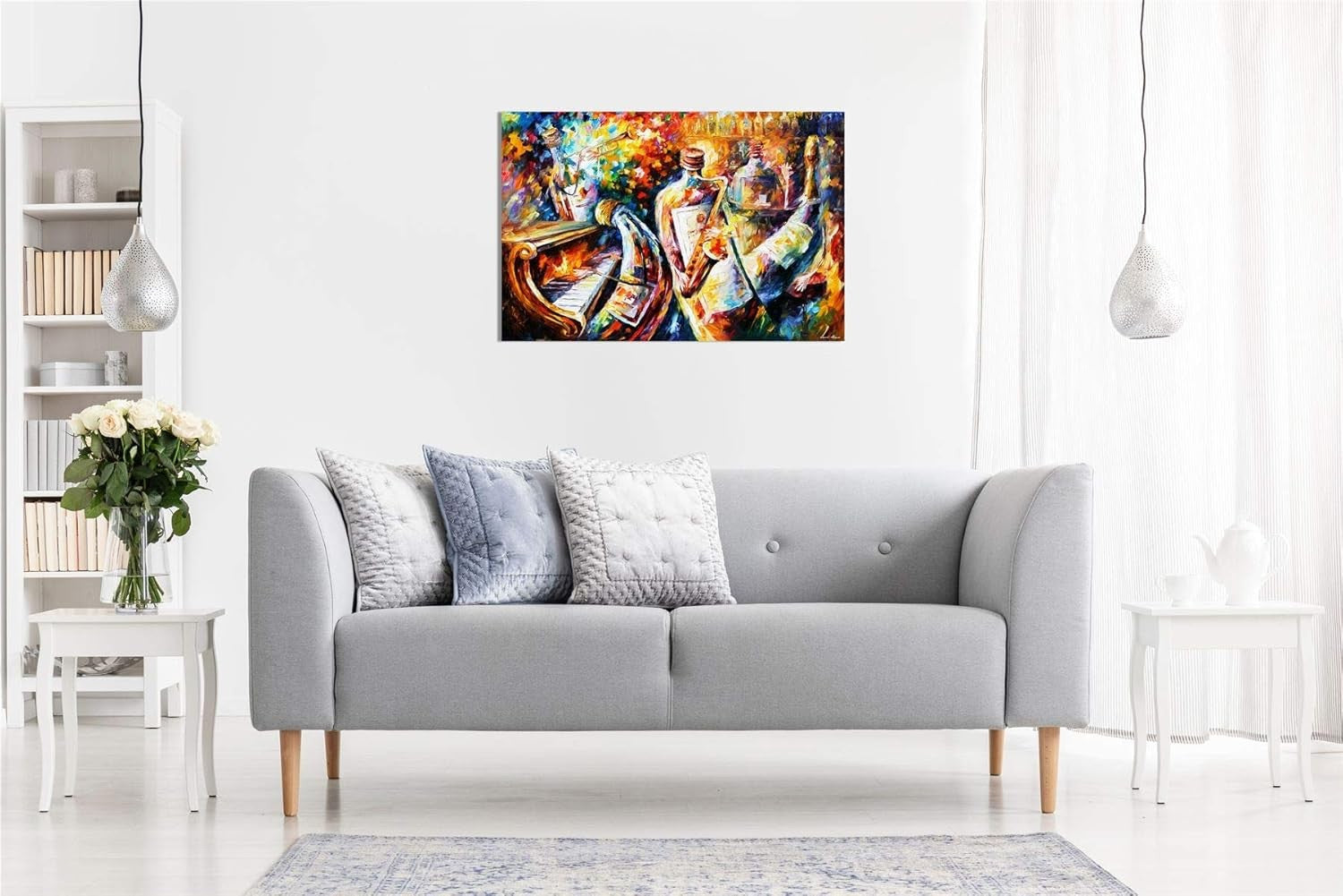 Abstract Jazz Music Canvas Wall Art Modern Colourful Home Decor Print