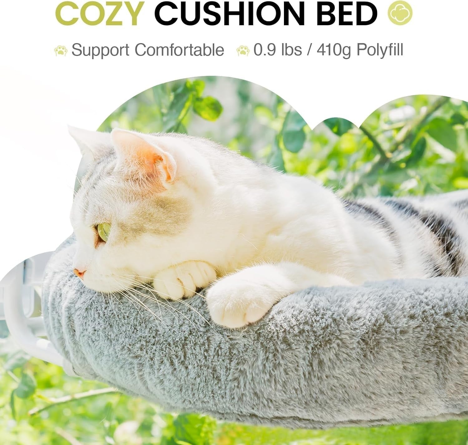 Plush Cat Window Hammock Foldable Perch Bed Large Sturdy 18kg Grey