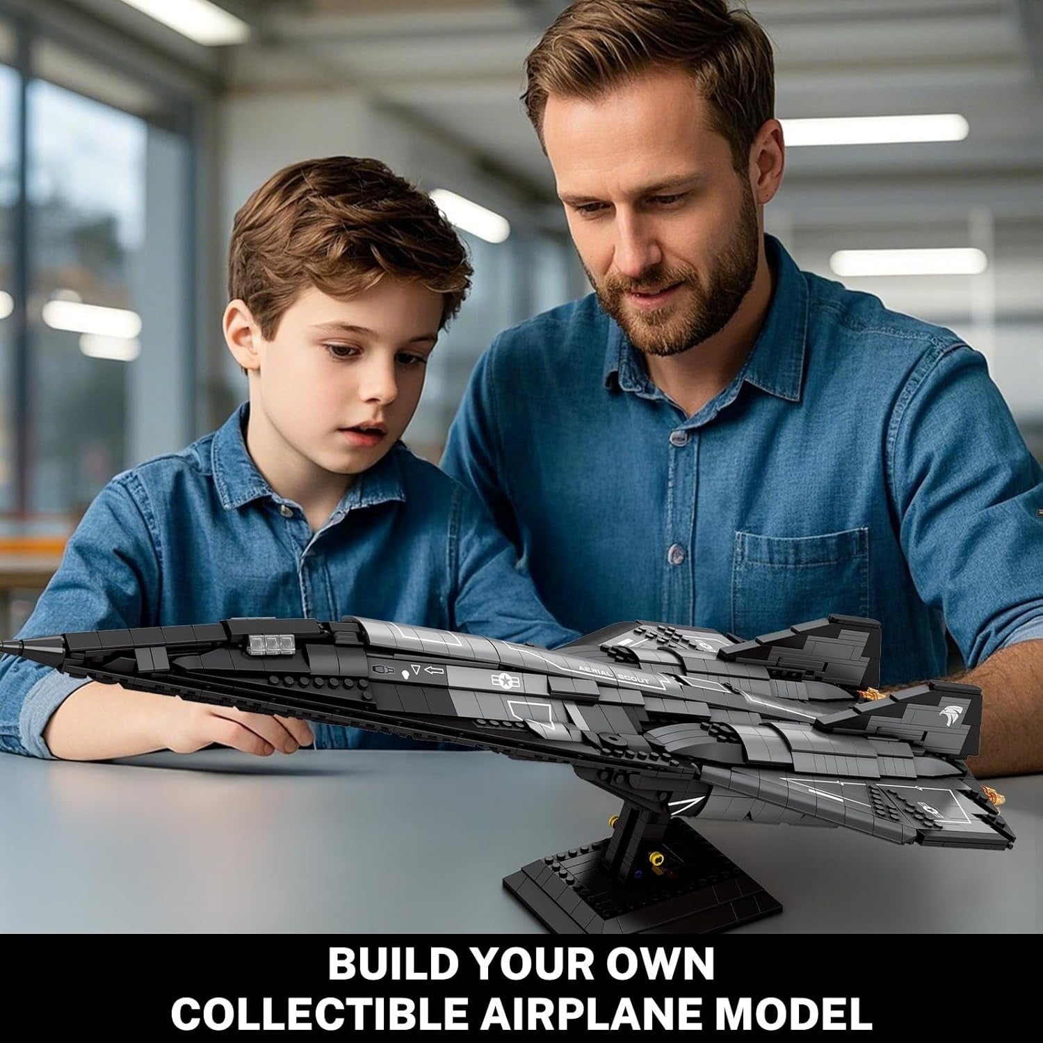 SR-72 Military Jet Building Blocks 1880Pcs Tactical Aircraft Model Toy