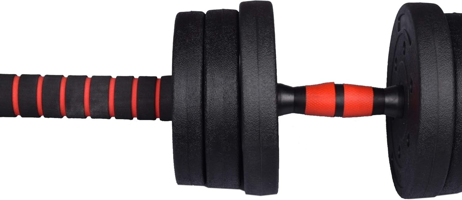20kg Adjustable Free Weights Set Dumbbell to Barbell Home Gym Kit