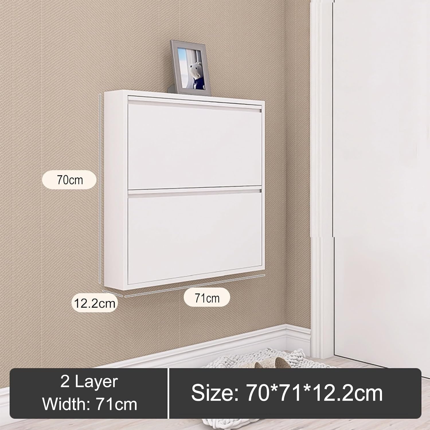 Slim Lockable Shoe Cabinet with Quiet Flip-Down Door – Space-Saving Entryway Sto