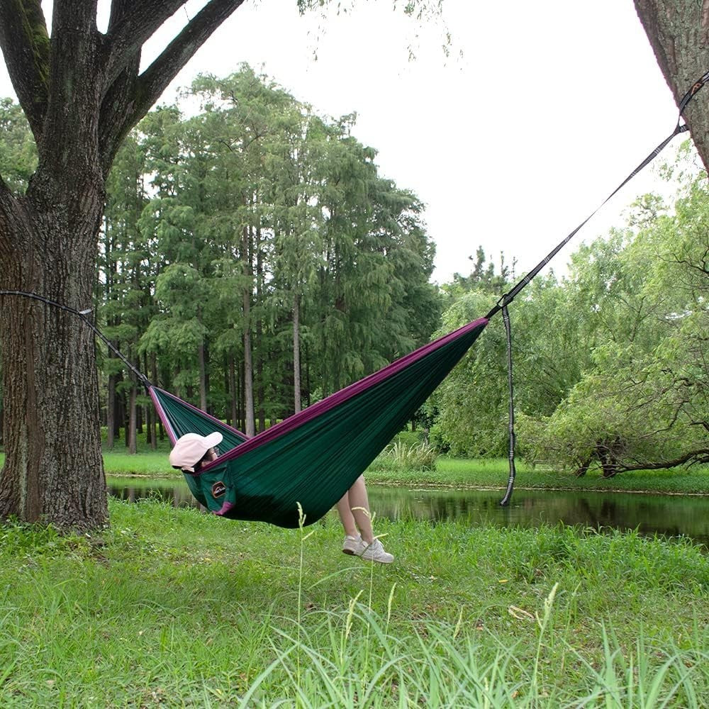 Super Lightweight Double Camping Hammock with Tree Straps, Easy Setup & Durable
