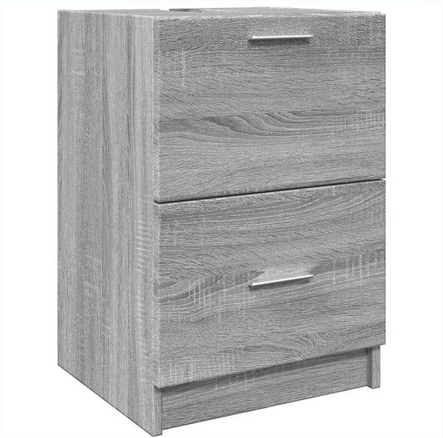 Grey Sonoma Bathroom Sink Cabinet 40x37x59cm Modern Under Sink Storage Unit