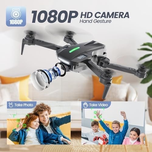 DEERC D70 Mini Drone 1080P Camera, Foldable RC Quadcopter, 2 Batteries