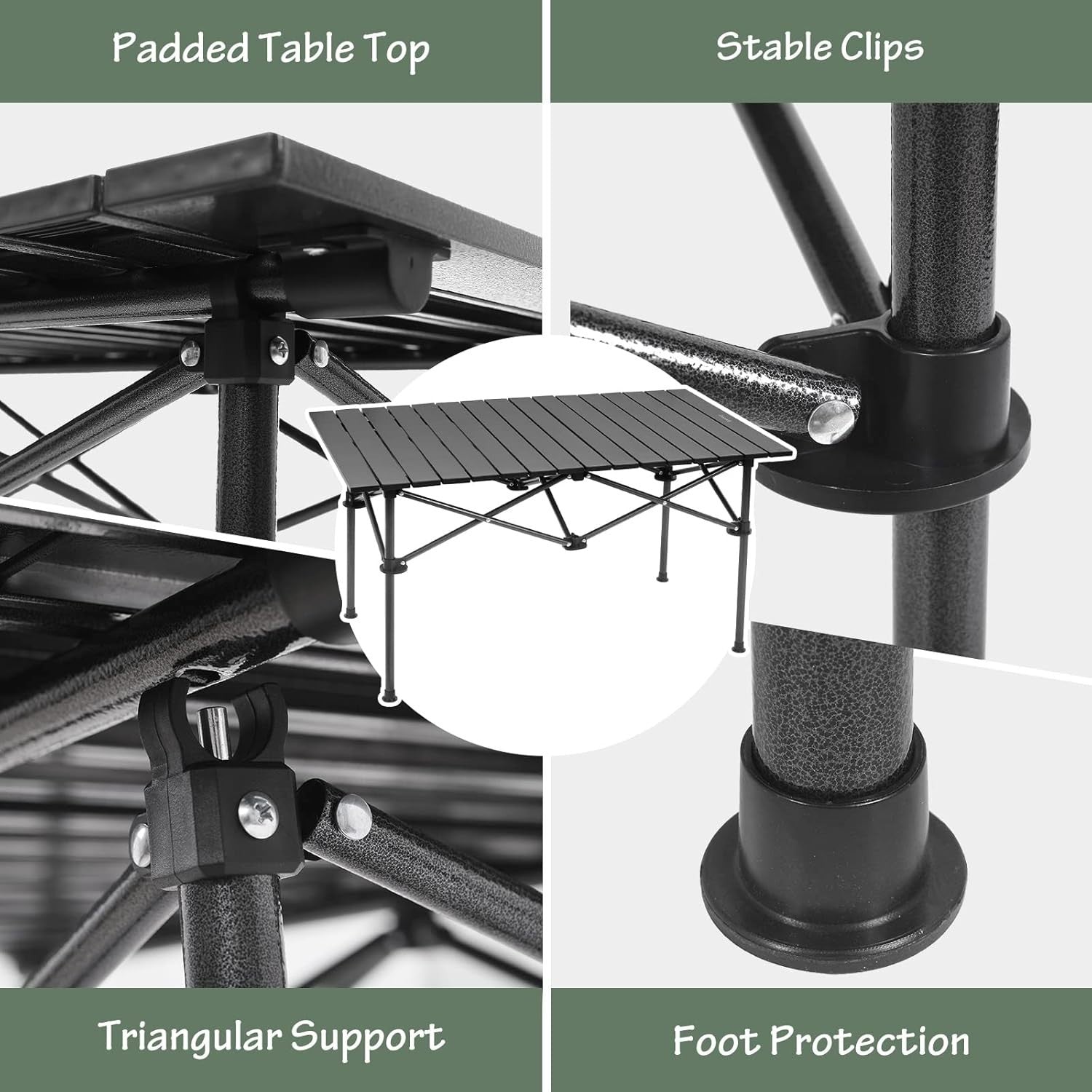 Foldable Camping Table & 4 Chairs Set Portable Outdoor Picnic BBQ Garden