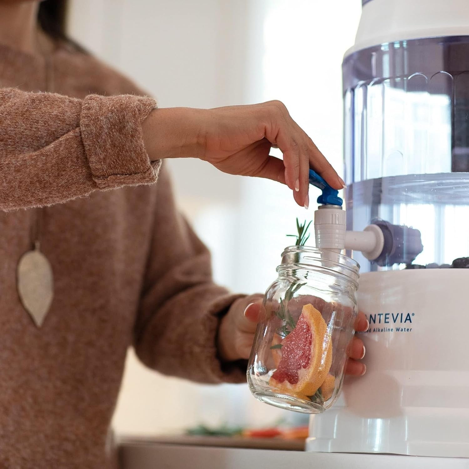 Gravity Water Filter System Alkaline Countertop Dispenser Fluoride Removal