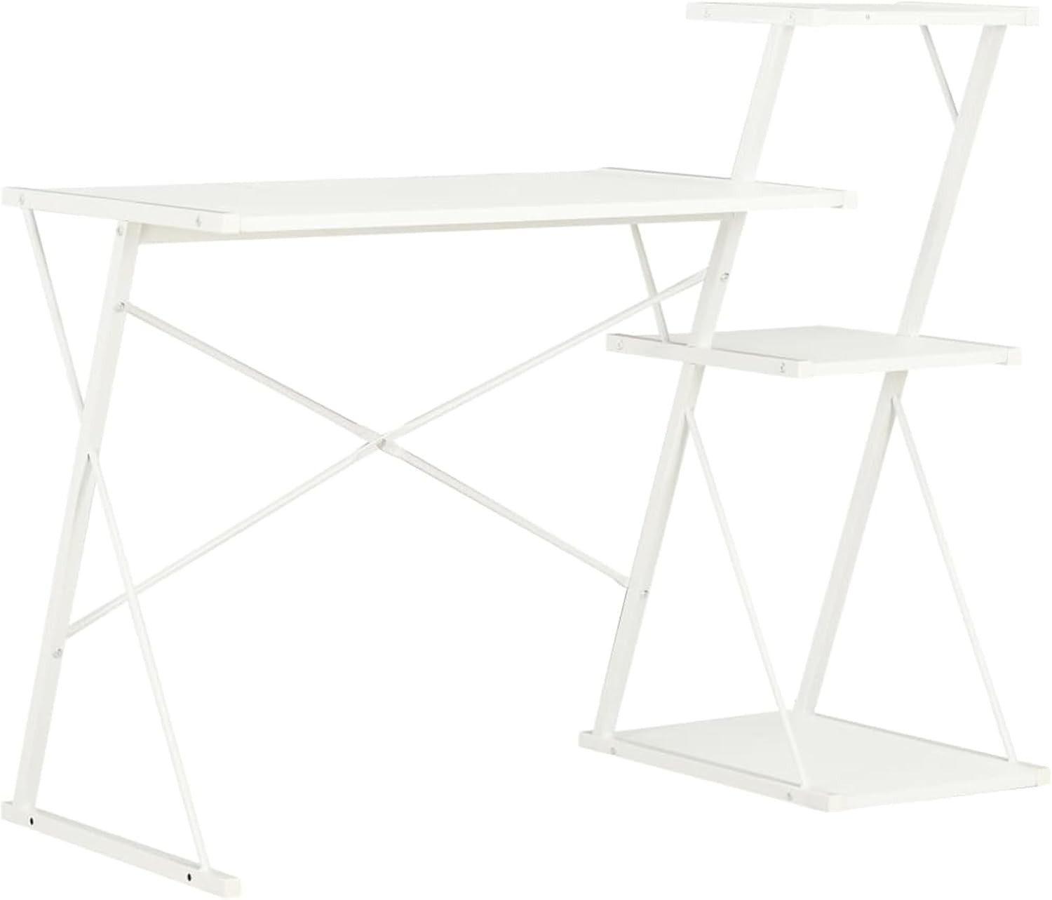 White Computer Desk 116x50x93cm Workstation Table w/Shelf & Drawer
