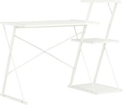 White Computer Desk 116x50x93cm Workstation Table w/Shelf & Drawer