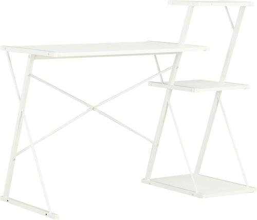 White Computer Desk 116x50x93cm Workstation Table w/Shelf & Drawer