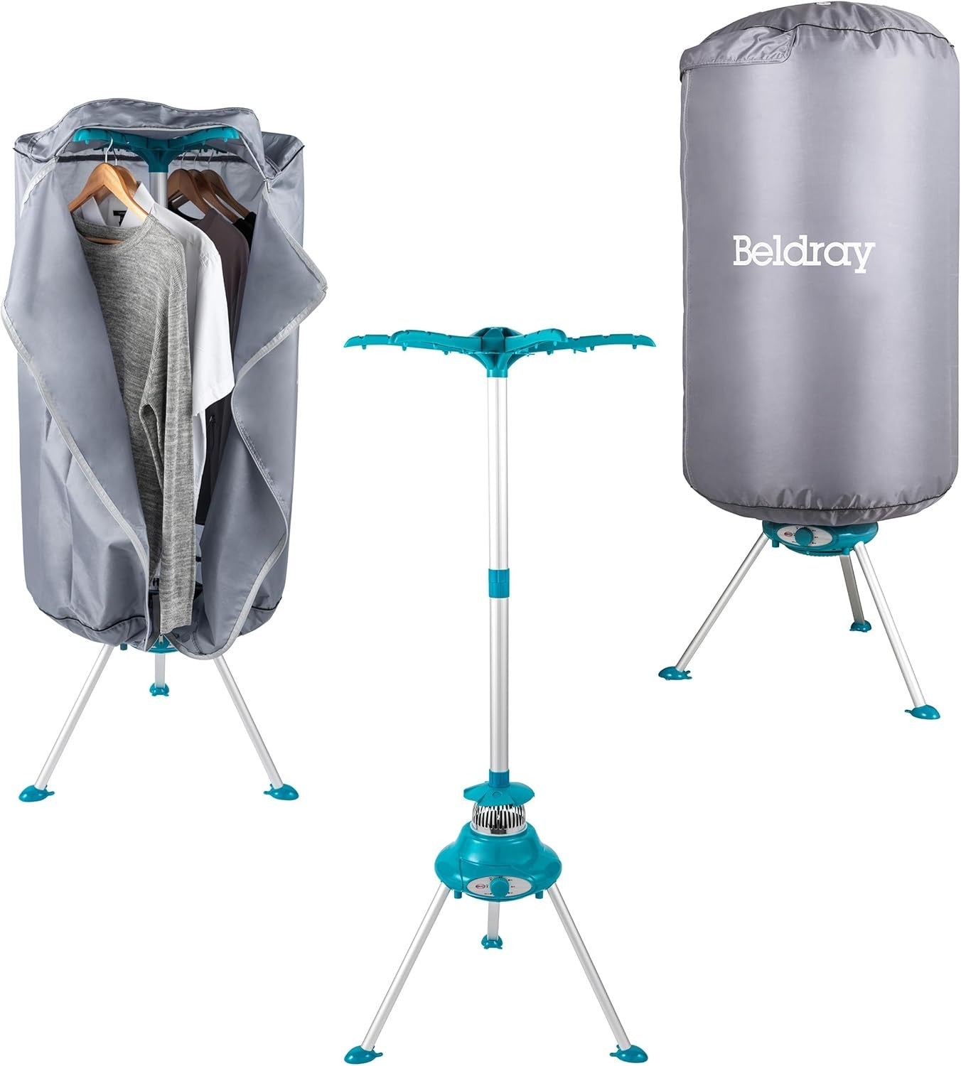 Heated Clothes Airer Pod Hot Air Dryer with Cover 10kg Fast Indoor Drying