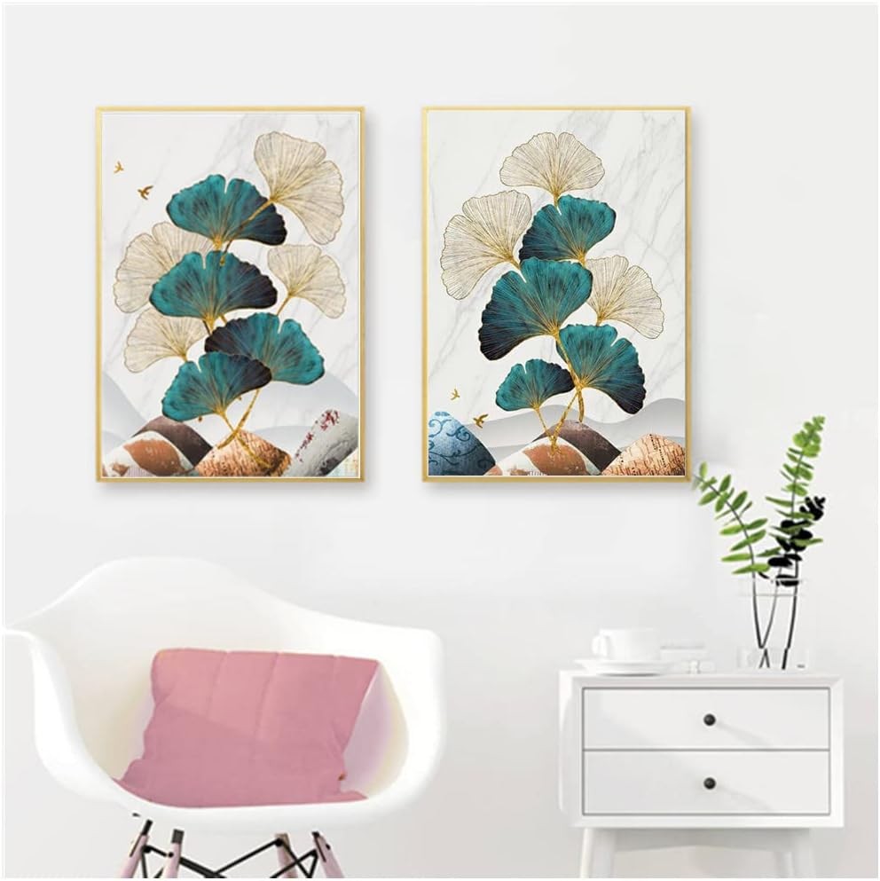3-Piece Abstract Ginkgo Wall Art Canvas Prints Bedroom Living Room