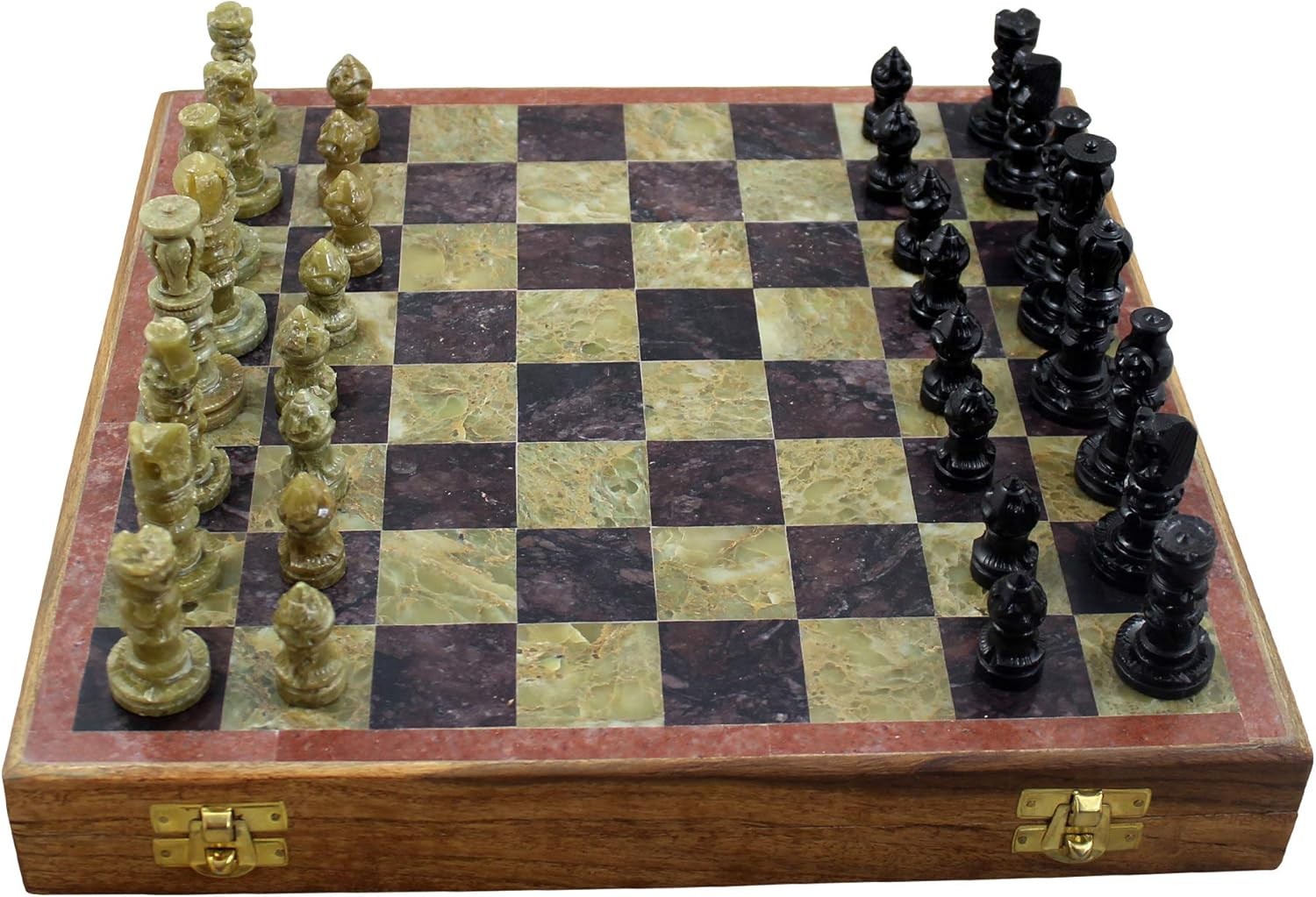Marble Stone Chess Set 20cm | Handcrafted Board & Pieces | Luxury Gift Decor