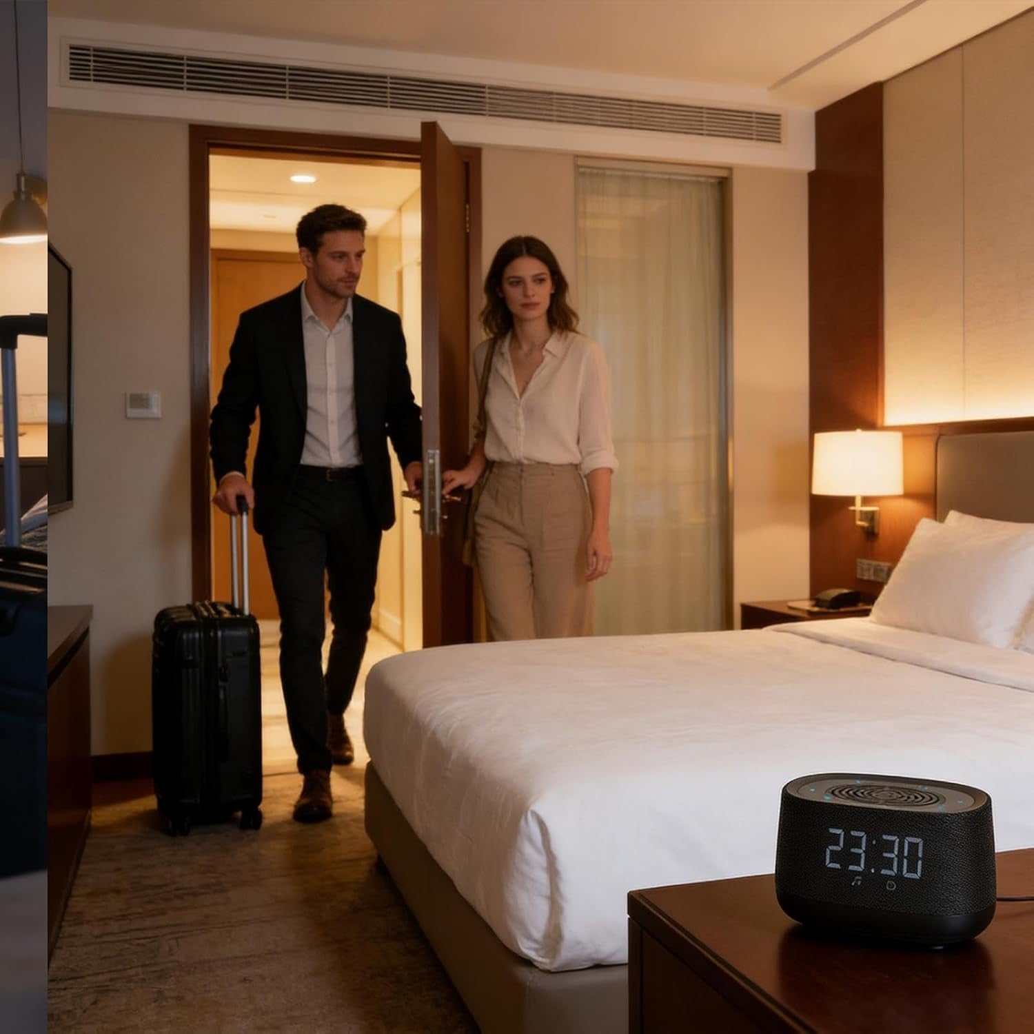 Wireless Sleep Sound Machine with White Noise, Portable & Night Light