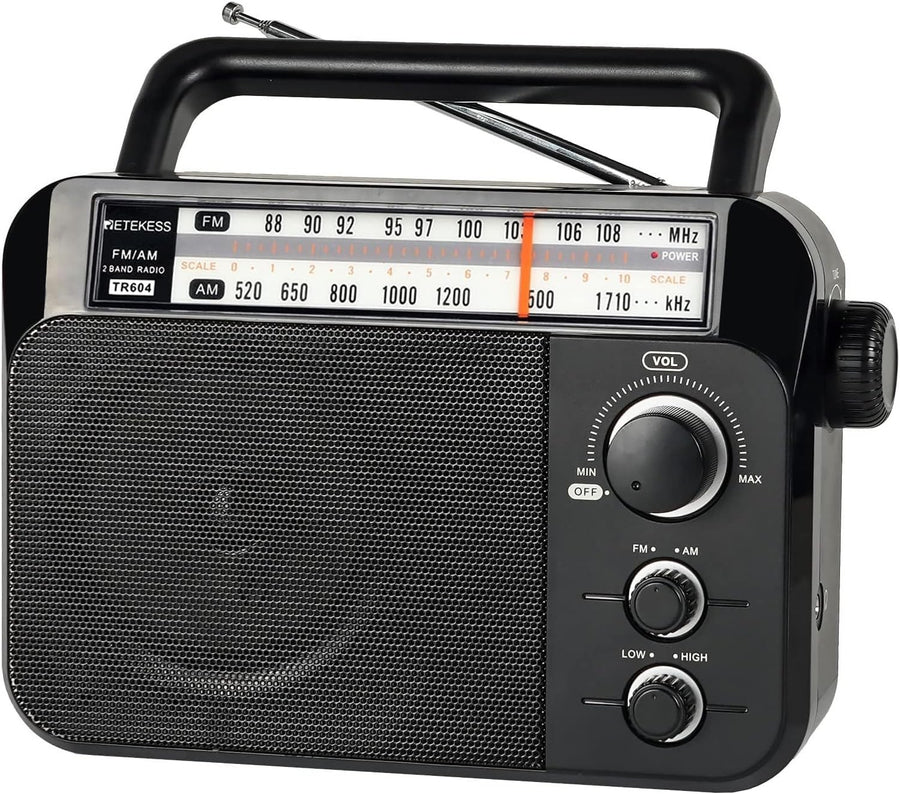 Portable AM FM Radio Battery & Mains Large Speaker Easy Use