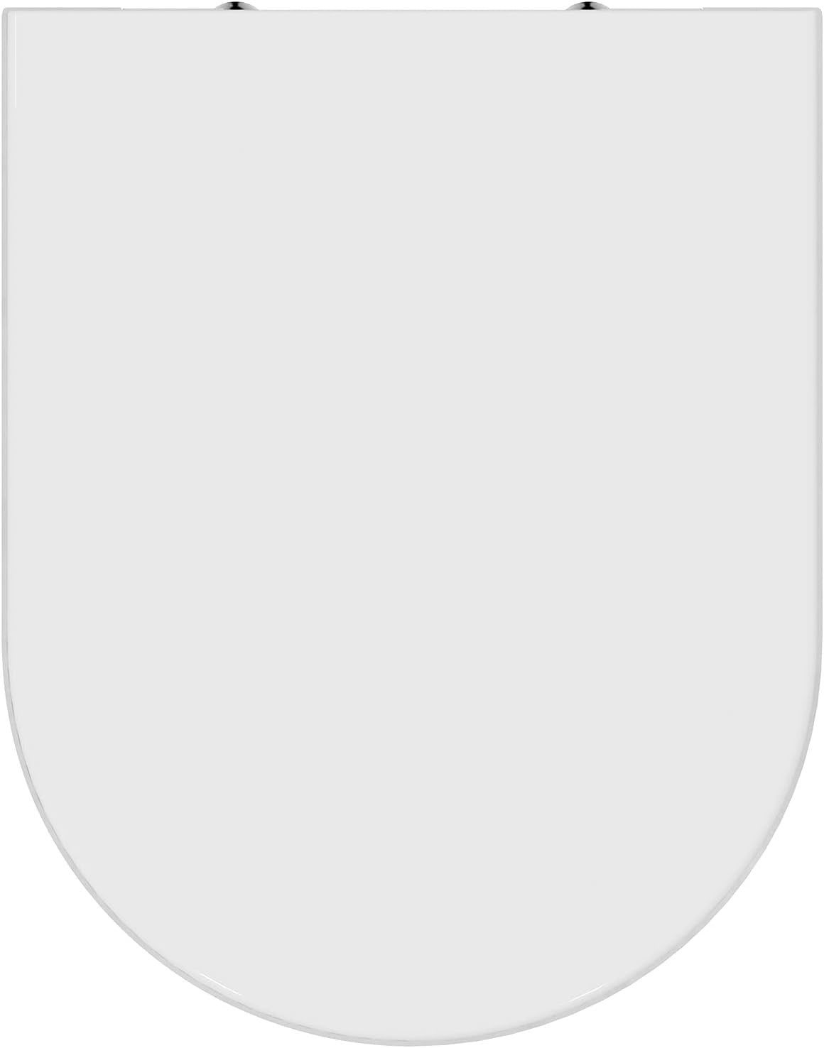 Oval Toilet Seat White Duroplast Blend Curve Removable Metal Hinges