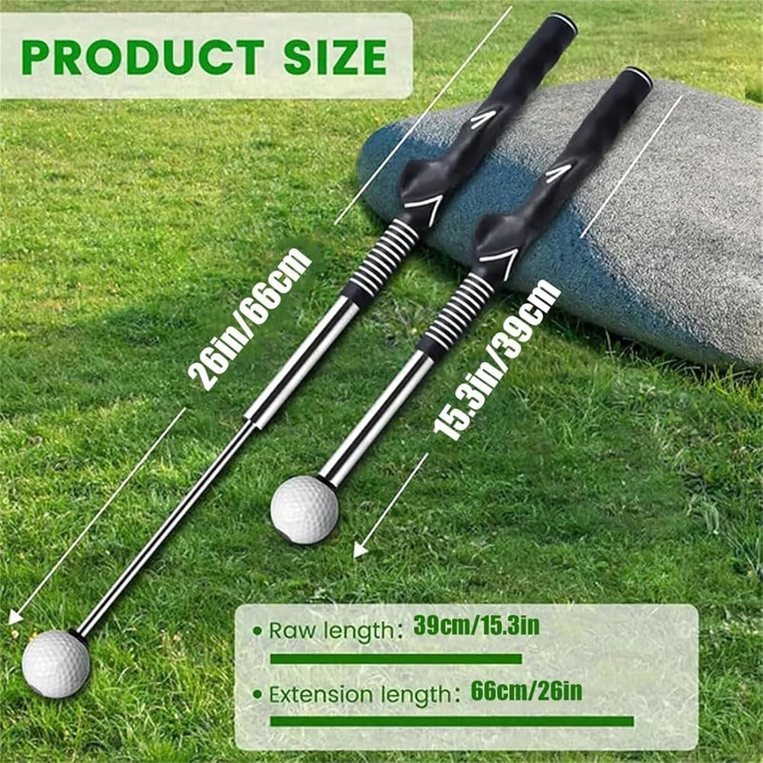 Telescopic Golf Swing Trainer Club Grip Aid Click