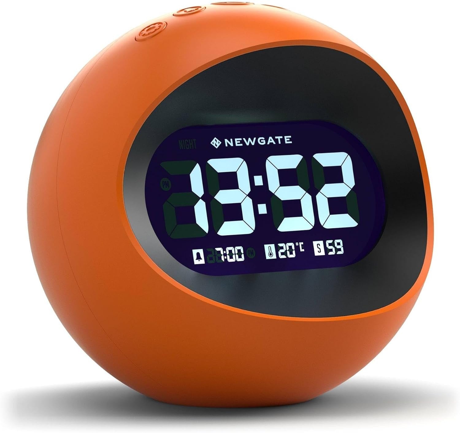 Retro Digital Alarm Clock LED Display Round Bedside Desk Clock