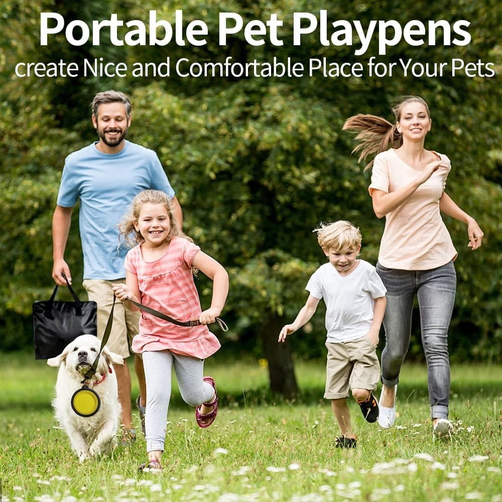 Foldable Dog Playpen Portable Cat Tent Puppy Crate Indoor Outdoor Yellow Small