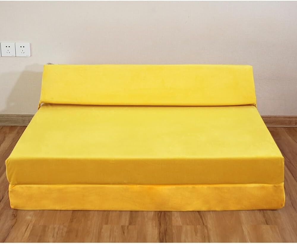 Premium Velvet Fold-Out Sofa Bed | Double Z Bed Mattress | Soft Plush Comfort