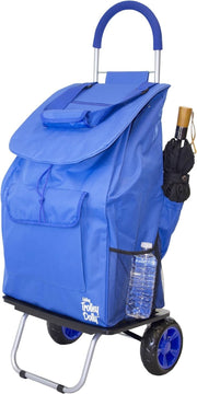 Foldable Shopping Cart with Oversized Wheels, Weatherproof Bag & 8 Compartments
