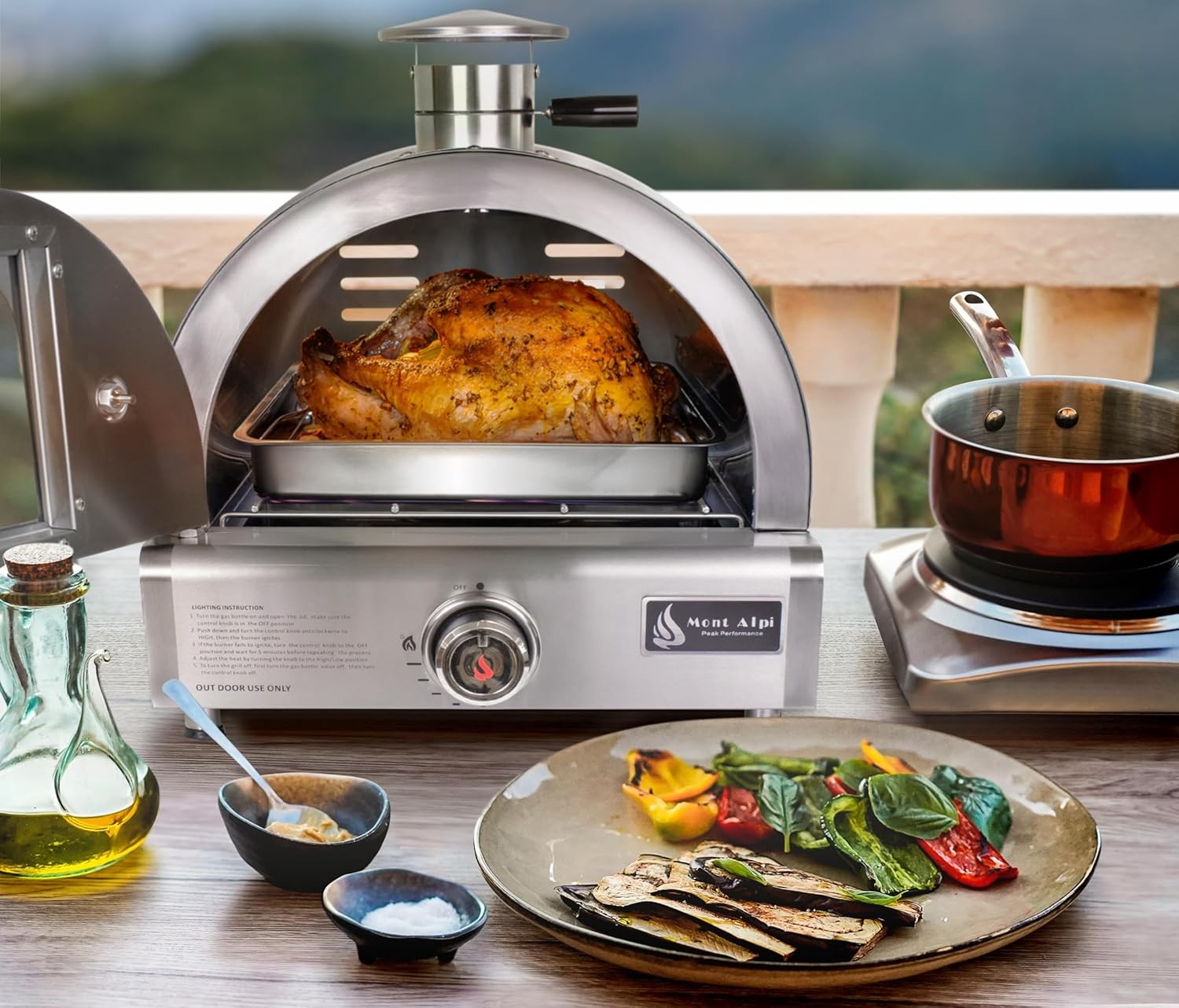 Stainless Steel Outdoor Pizza Oven | Gas & Wood Fired Multi-Fuel BBQ Grill