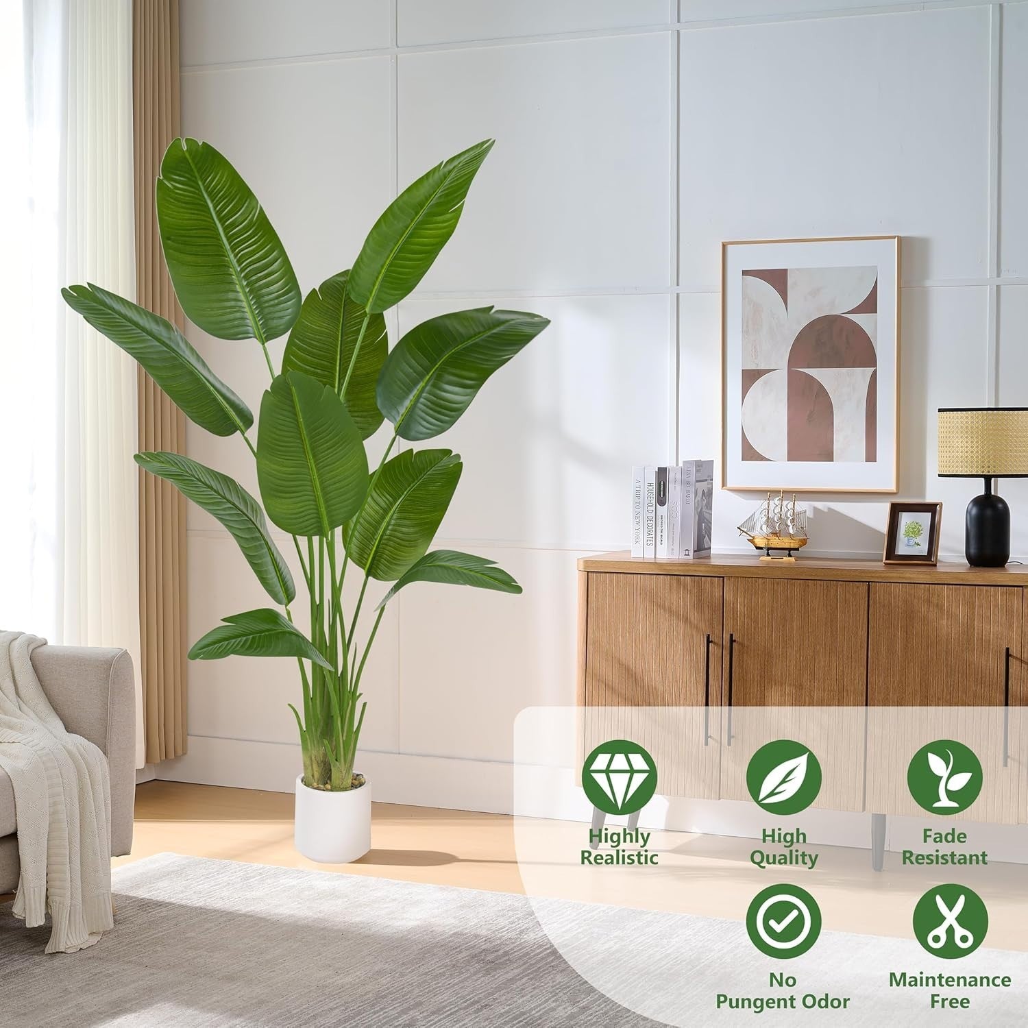 180cm Artificial Bird Paradise Tree Tall Tropical Banana Leaf Plant Home Decor