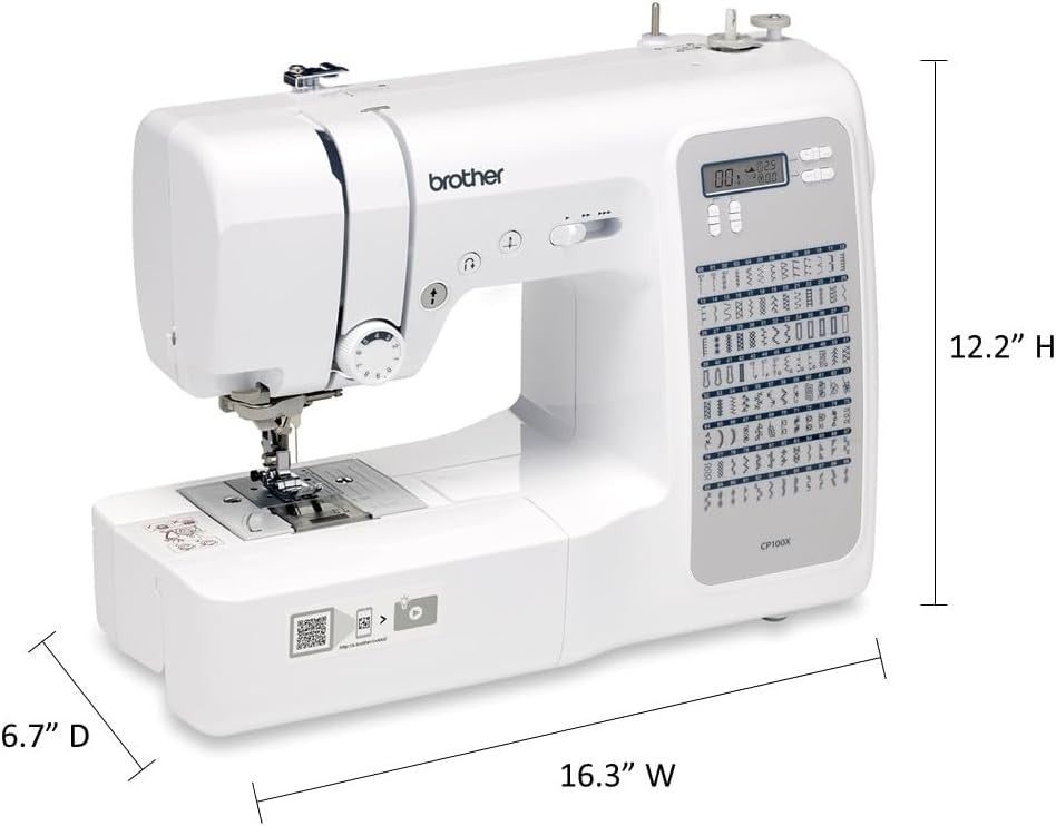Computerized Sewing Quilting Machine 100 Stitches Wide Table White