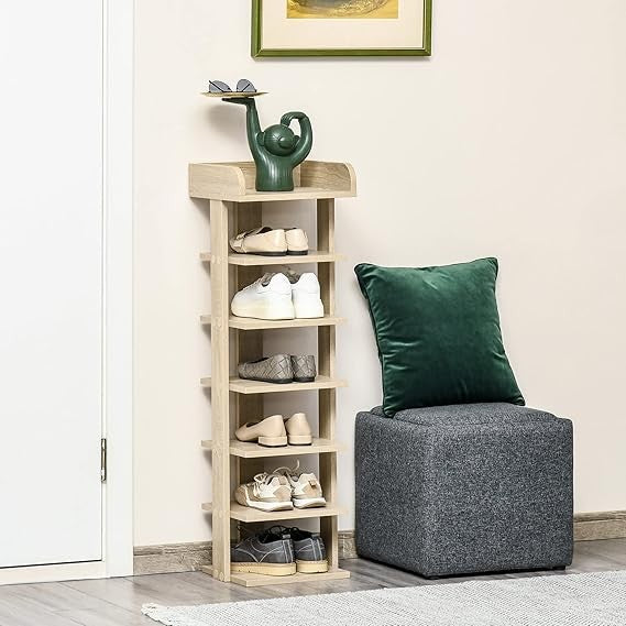 7-Tier Shoe Rack Organizer – Space-Saving Wooden Shelf for Entryway, Bedroom