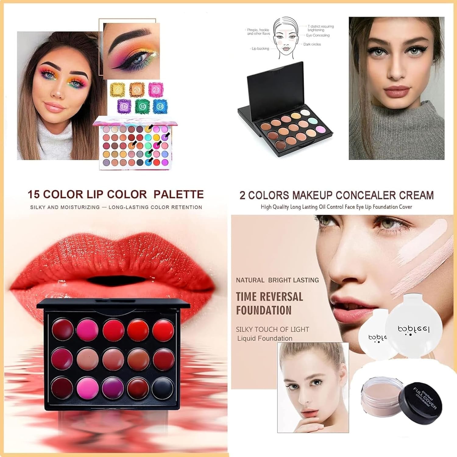 All In One Makeup Kit 27PCS Full Face Set Eyeshadow Lipstick Case